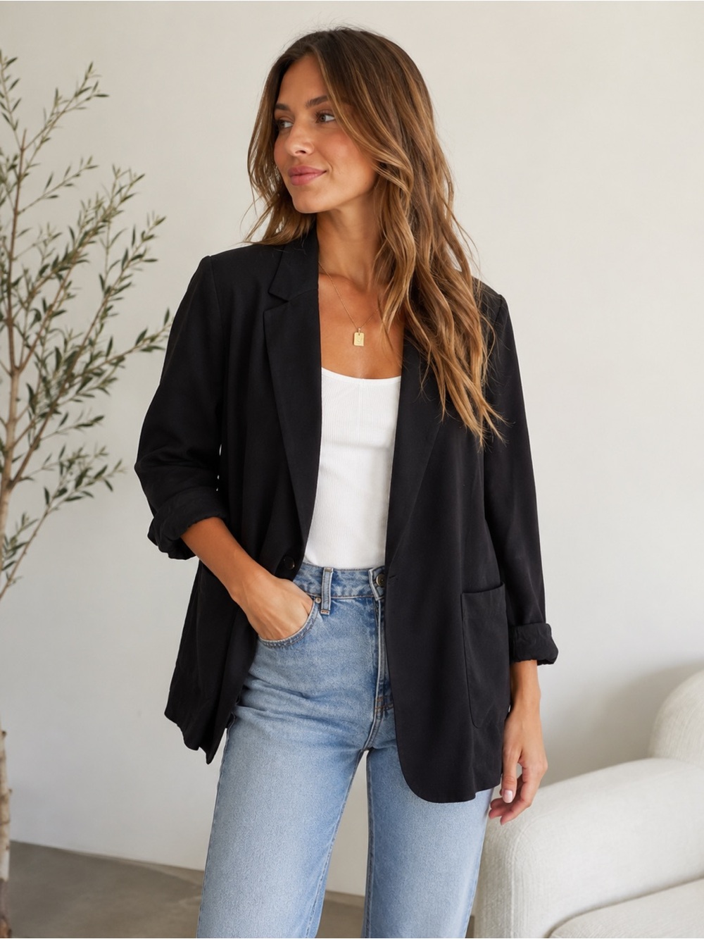 Aritzia Talula Relaxed Open front Blazer